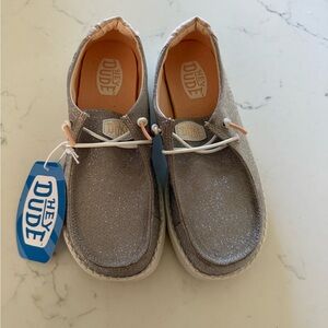 Hey Dude Kids Moccasins - Shimmering Silver